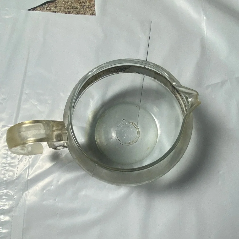 Vintage Clear Glass Creamer Pitcher with Handle & Pour Spout 1 Cup